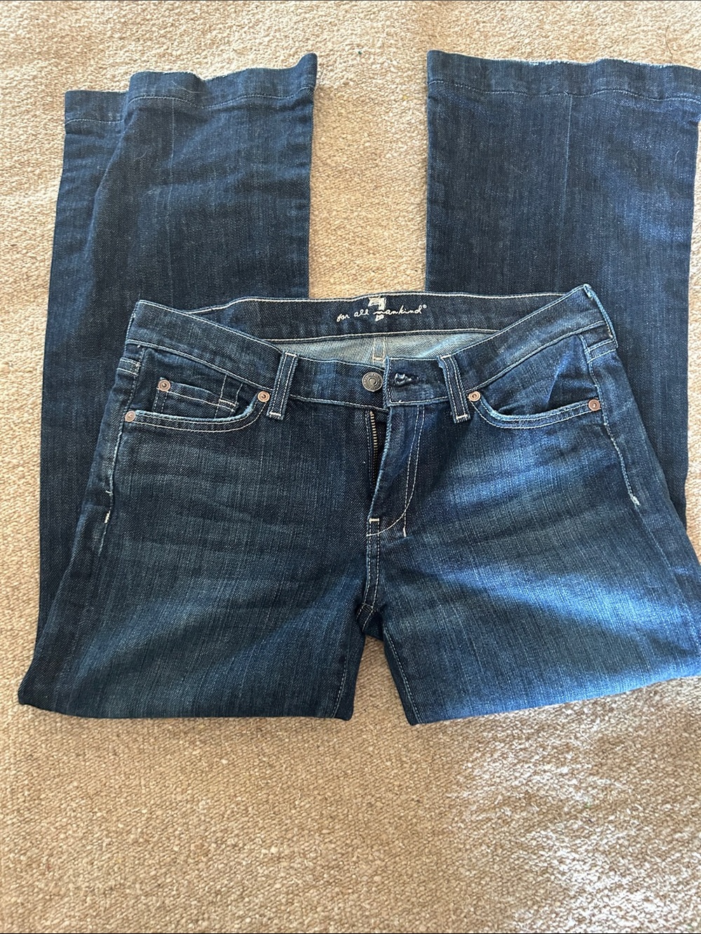 7 For All Mankind Dark Blue Boot Cut Jeans